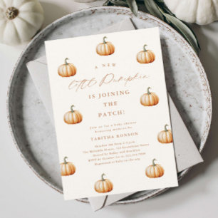 Convite Festa de Bebê Little Pumpkin Patch Outono
