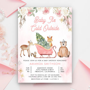 Convite Festa de Bebê Trinegro 'Baby É Frio Lá Fora'