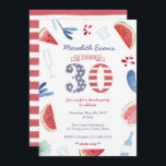 Convite Festa de Bebidas Azuis Brancas Vermelhas para o an<br><div class="desc">DESIGN de aniversário de 30 anos de convite para o tema de bandeira dos EUA para adultos apenas para Piscinas ou bebidas,  especialmente em torno de um feriado nacional.</div>