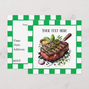 Convite Festa de bife de CHURRASCO