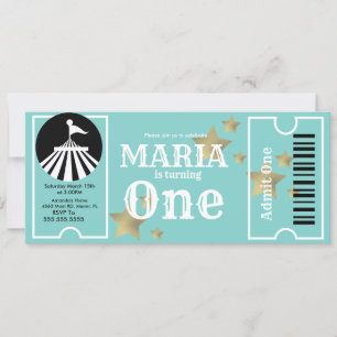 Convite Festa de Bilhete de Aniversário do Circo Moderno