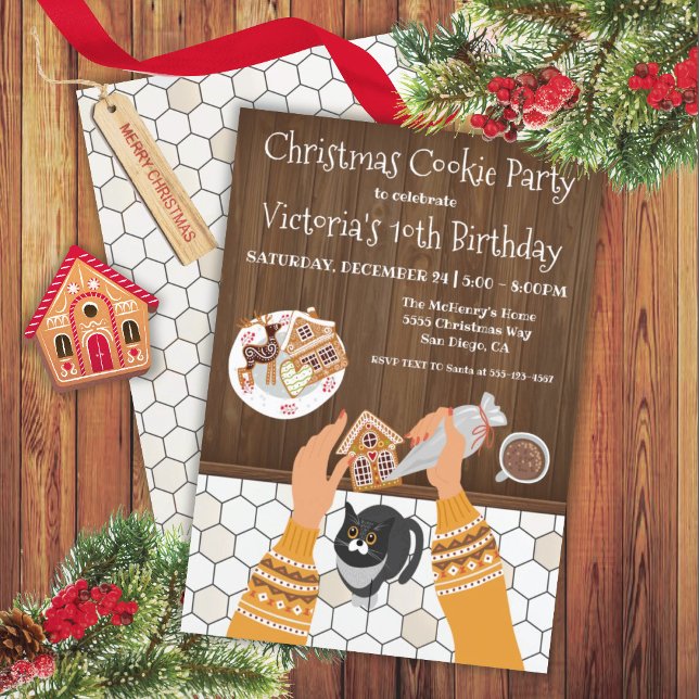 Convite Festa de Biscoitos de Natal com fazer (Criador carregado)