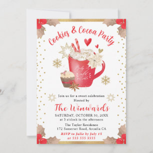 Convite Festa de Biscoitos Vermelhos e Cacau Inverno
