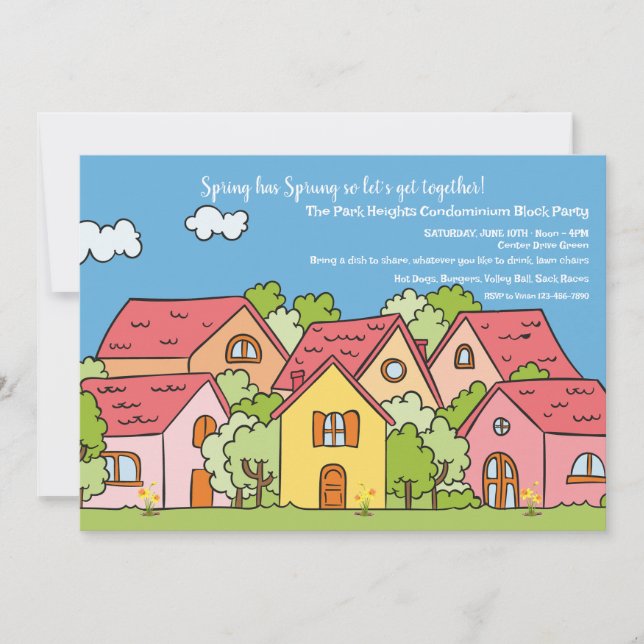Convite Festa de Bloco de Vizinhança primavera (Frente)
