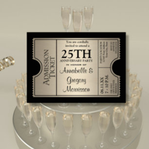 Convite Festa de Bodas de Prata de 25 Anos ao Estilo Silve