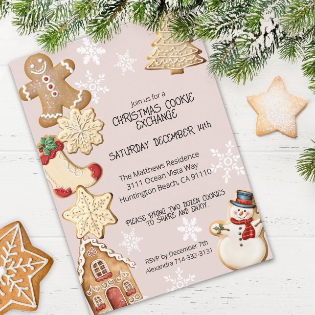 Convite Festa de Bolachas de Natal (A cute invitation for hosting a Christmas cookie exchange with family and friends!)
