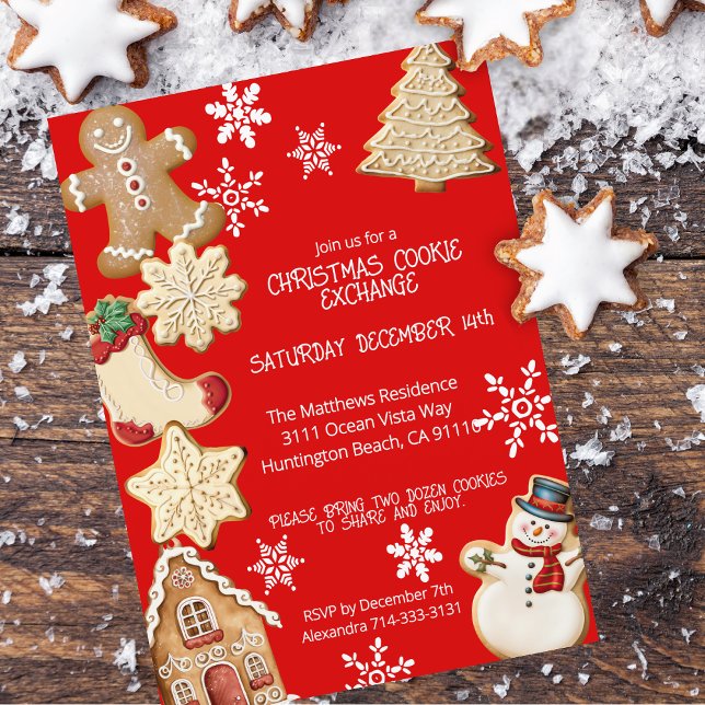 Convite Festa de Bolachas de Natal (The perfect invitation for a fun and festive cookie exchange.)