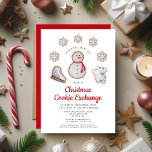 Convite Festa de Bolachas de Natal Cute Snowman<br><div class="desc">Convite à Bonita Snowman,  Festa de Bolachas de Natal Personalizada.</div>