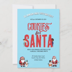 Convite Festa de Bolinhos para o Papai Noel de Pijama de N