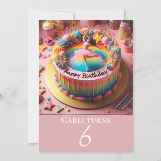 CONVITE FESTA DE BOLO ANIVERSÁRIO DA BALLERINA (Verso)