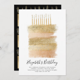 Convite Festa de Bolo Convide Douradas Garotas Esparsas 10