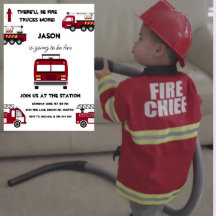 Festa de Bombeiros de Caminhão de Aniversário Conv