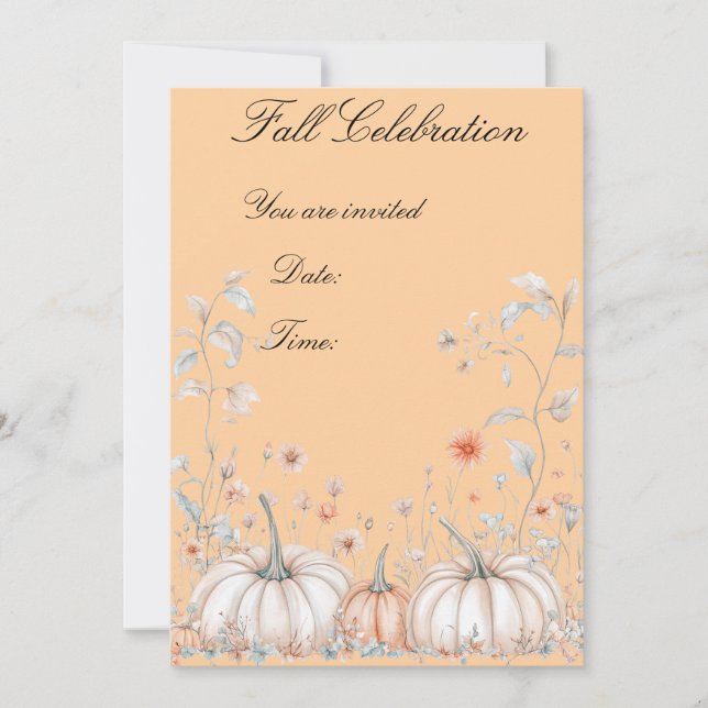 Convite Festa de Bompkin de Ação de Graças (Frente)