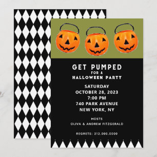 Convite Festa de Bompkins do Halloween Vintage