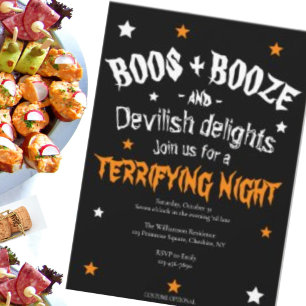 Convite Festa de Boos Adultos e Booze Halloween