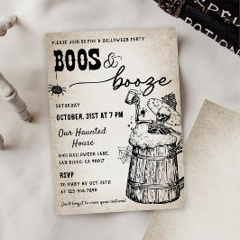Convite Festa de Boos e Booze Ghost Halloween