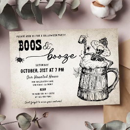 Convite Festa de Boos e Booze Ghost Halloween