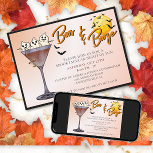 Convite Festa de Boos e Booze Halloween