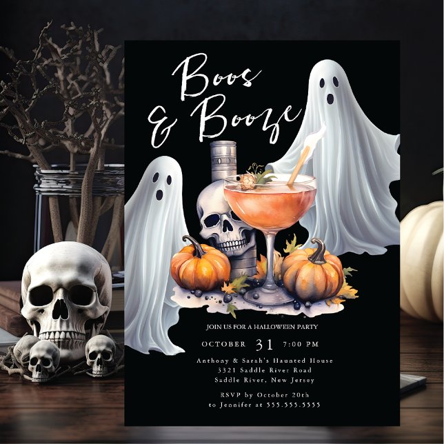 Convite Festa de Boos e Booze Halloween (Criador carregado)