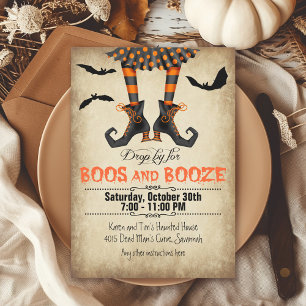 Convite Festa de Boos e Booze Halloween