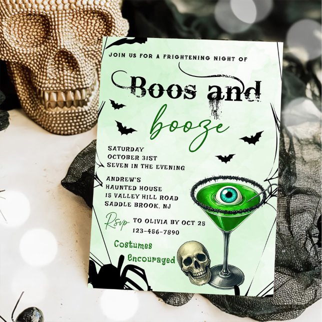 Convite Festa De Boos E Booze Halloween (Criador carregado)