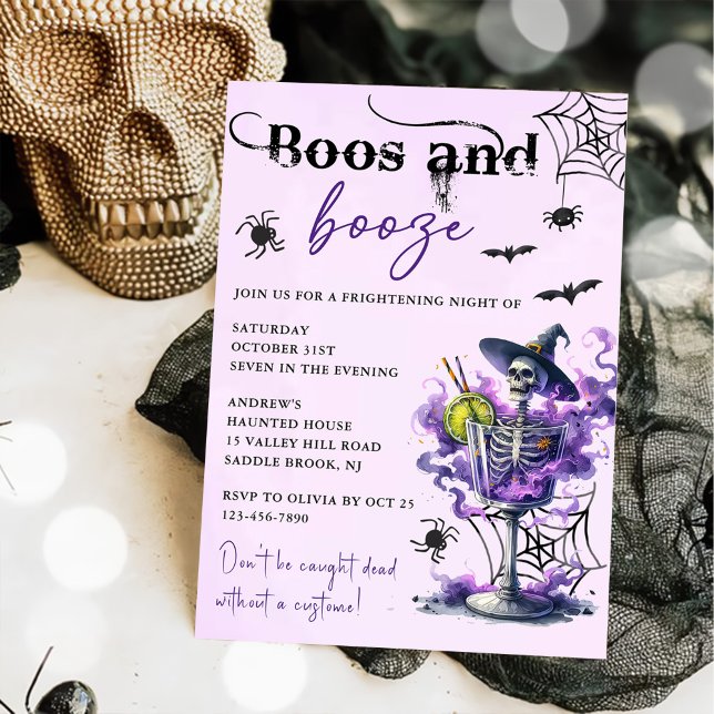 Convite Festa De Boos E Booze Halloween (Criador carregado)