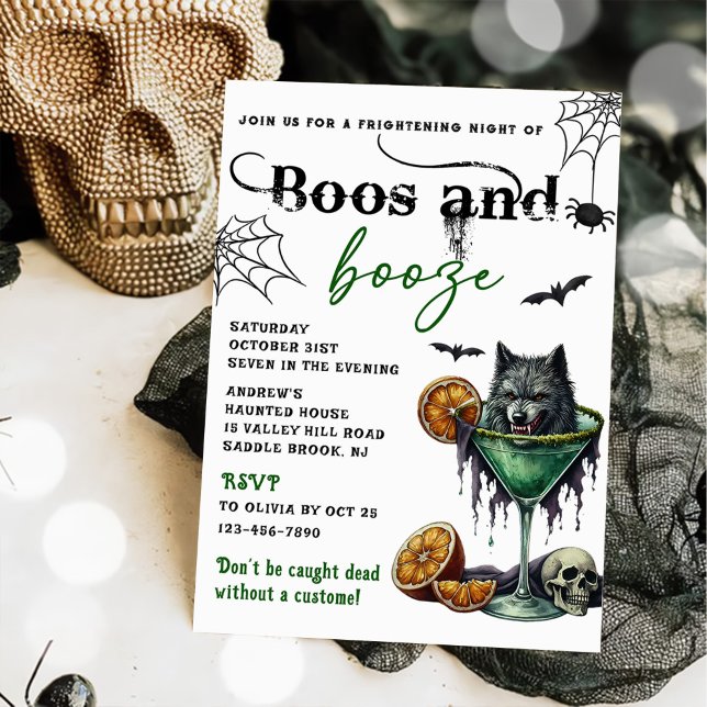 Convite Festa De Boos E Booze Halloween (Criador carregado)