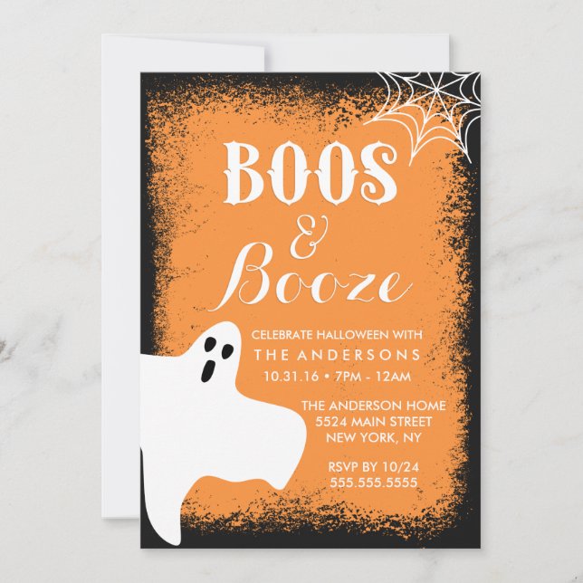 Convite Festa de Boos e Booze Halloween (Frente)