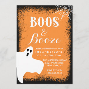 Convite Festa de Boos e Booze Halloween