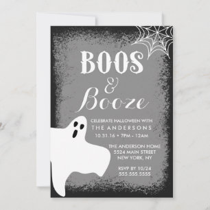 Convite Festa de Boos e Booze Halloween