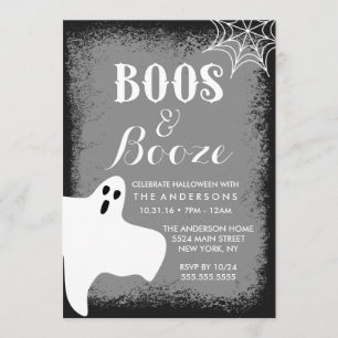 Convite Festa de Boos e Booze Halloween