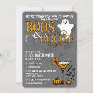Convite Festa de Boos e Booze Halloween