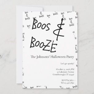 Convite Festa de Boos e Booze Halloween Mínima