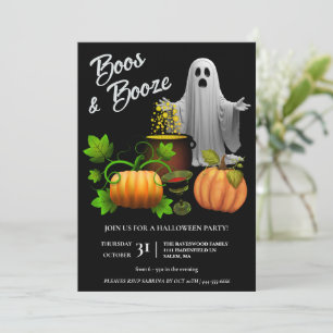 Convite Festa de Boos e Booze no Halloween