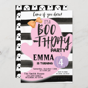 Convite Festa de Boothday do Pastel Ghost Halloween Aniver