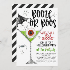 Convite Festa de Booze ou Boos Halloween