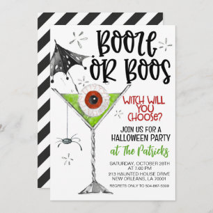 Convite Festa de Booze ou Boos Halloween