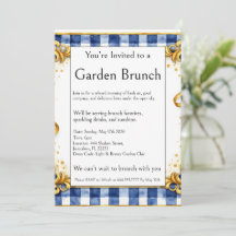 Festa de Brunch ao Ar Livre Dourado Azul Branco Xa
