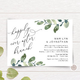 Convite Festa de Brunch Felizes para Sempre, Casamento Sim