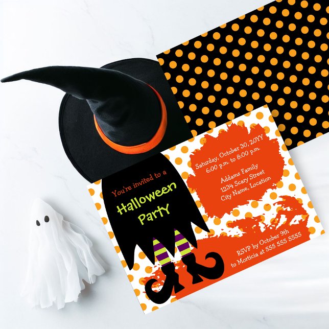 Convite Festa de Bruxas Halloween (A bewitching Halloween party invite perfect for kids and adults.)
