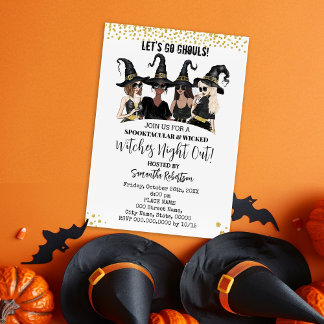 Convite Festa de Bruxas Noturnas do Halloween Girls Out