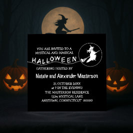 Convite Festa de Bruxas Voadoras Convidam, Preto