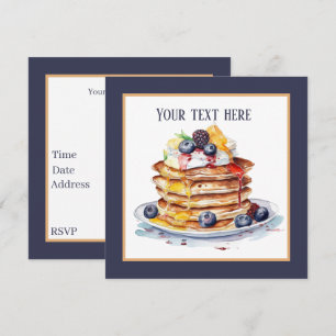 Convite Festa de café da manhã de panqueca bonita