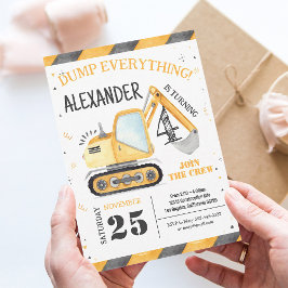 Convite Festa de Caminhão de Carga de Construção