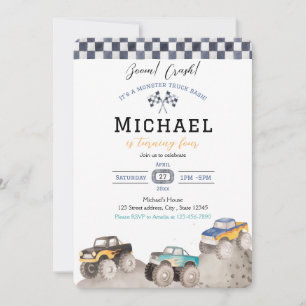 Convite Festa de Caminhão Monstro Esmagador