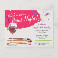 Festa de Canvas de Vidro de Tinta, Tinta e Vinho
