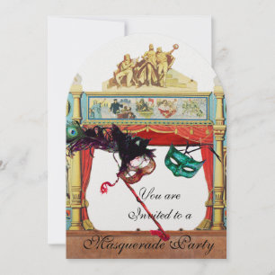 Convite FESTA DE CARNAVAL COM MÁSCARAS TEATRO Pérola