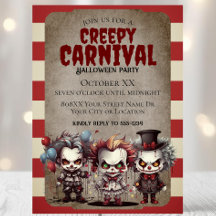 Festa de Carnaval de Halloween com Palhaços Assust