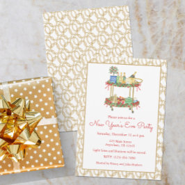 Convite Festa de Carrinho de Bar de Champanhe de Ano Novo 