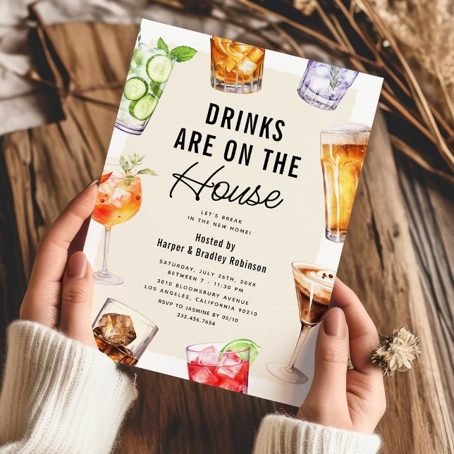 Convite Festa de Casa Nova Modern Drinks (Criador carregado)
